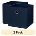 thumbnail image 1 of (2 pack) Mainstays Collapsible Fabric Cube Storage Bin, Blue Cove, 1 Count, 1 of 8