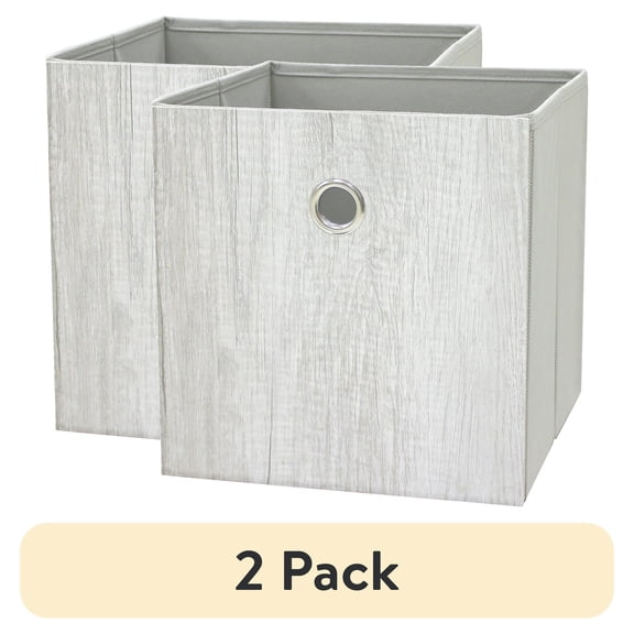 Mainstays Collapsible Fabric Cube Storage Bins (10.5" x 10.5"), 4 Pack, Multiple Colors