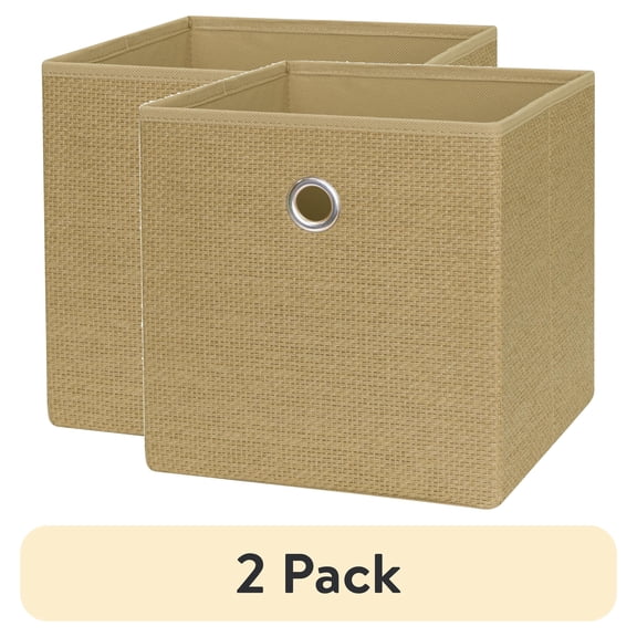 Mainstays Collapsible Fabric Cube Storage Bins (10.5" x 10.5"), 4 Pack, Multiple Colors