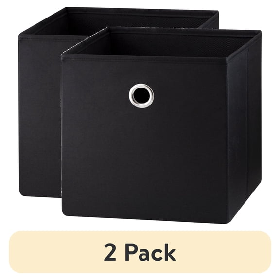 Mainstays Collapsible Fabric Cube Storage Bins (10.5" x 10.5"), 4 Pack, Multiple Colors