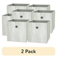 thumbnail image 1 of (2 pack) Mainstays Collapsible Fabric Cube Storage Bins (10.5" x 10.5"), Gray Wood, 4 Pack, 1 of 7