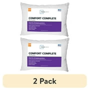 (2 pack) Mainstays Comfort Complete Bed Pillow, Standard/Queen