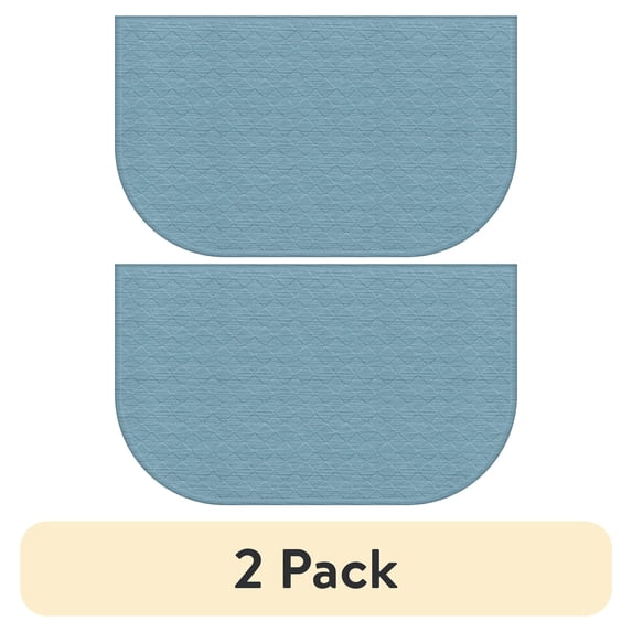 (2 pack) Mainstays Comfort Mate D Kitchen Mat; Teal, 1.5' x 2.5'