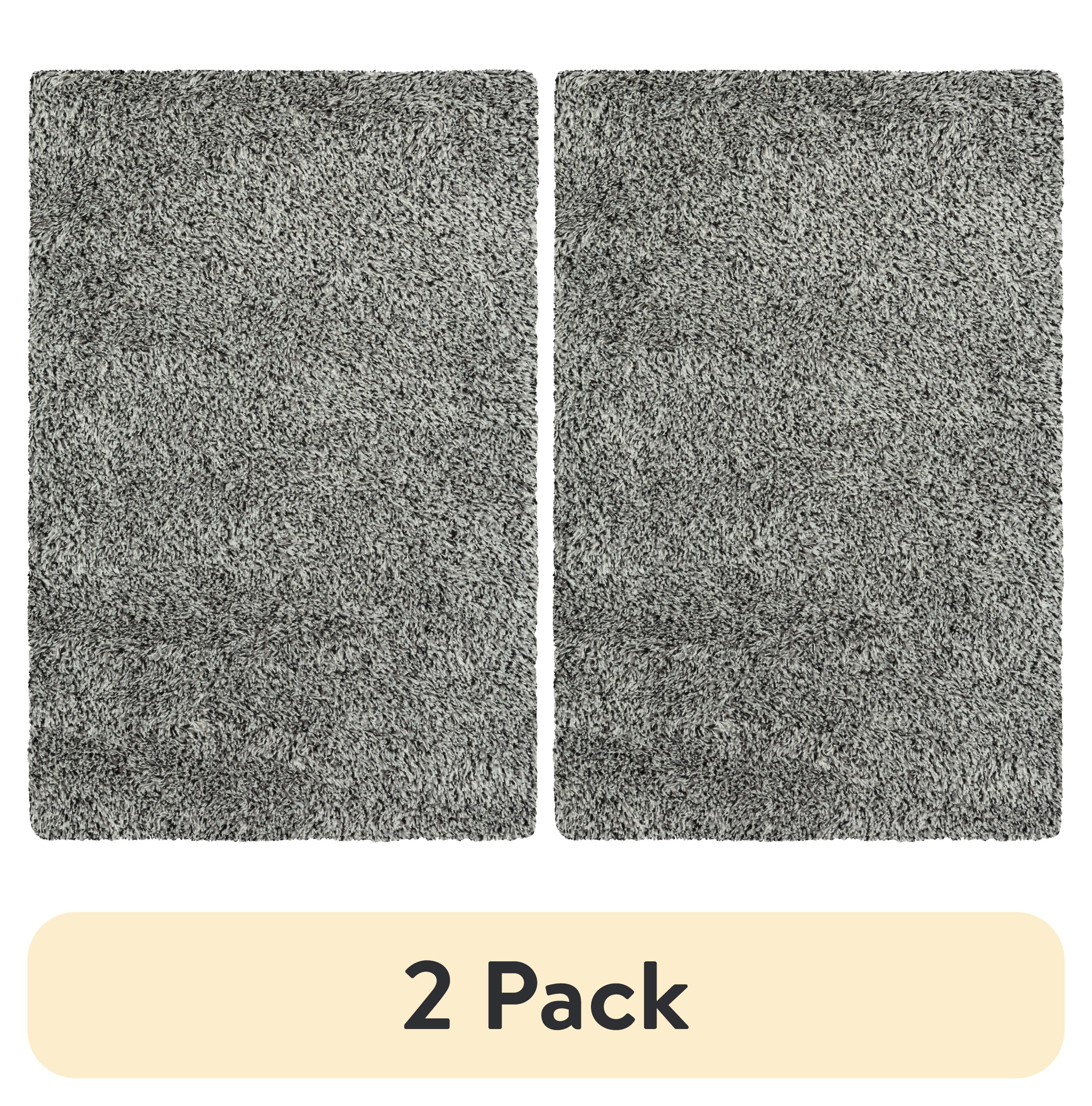 (2 pack) Mainstays Confetti Black Gray Shag Youth Indoor Area Rug, 3'x 4'8"