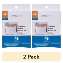 (2 pack) Mainstays Cooling Zippered Pillow Protector, Standard/Queen, White