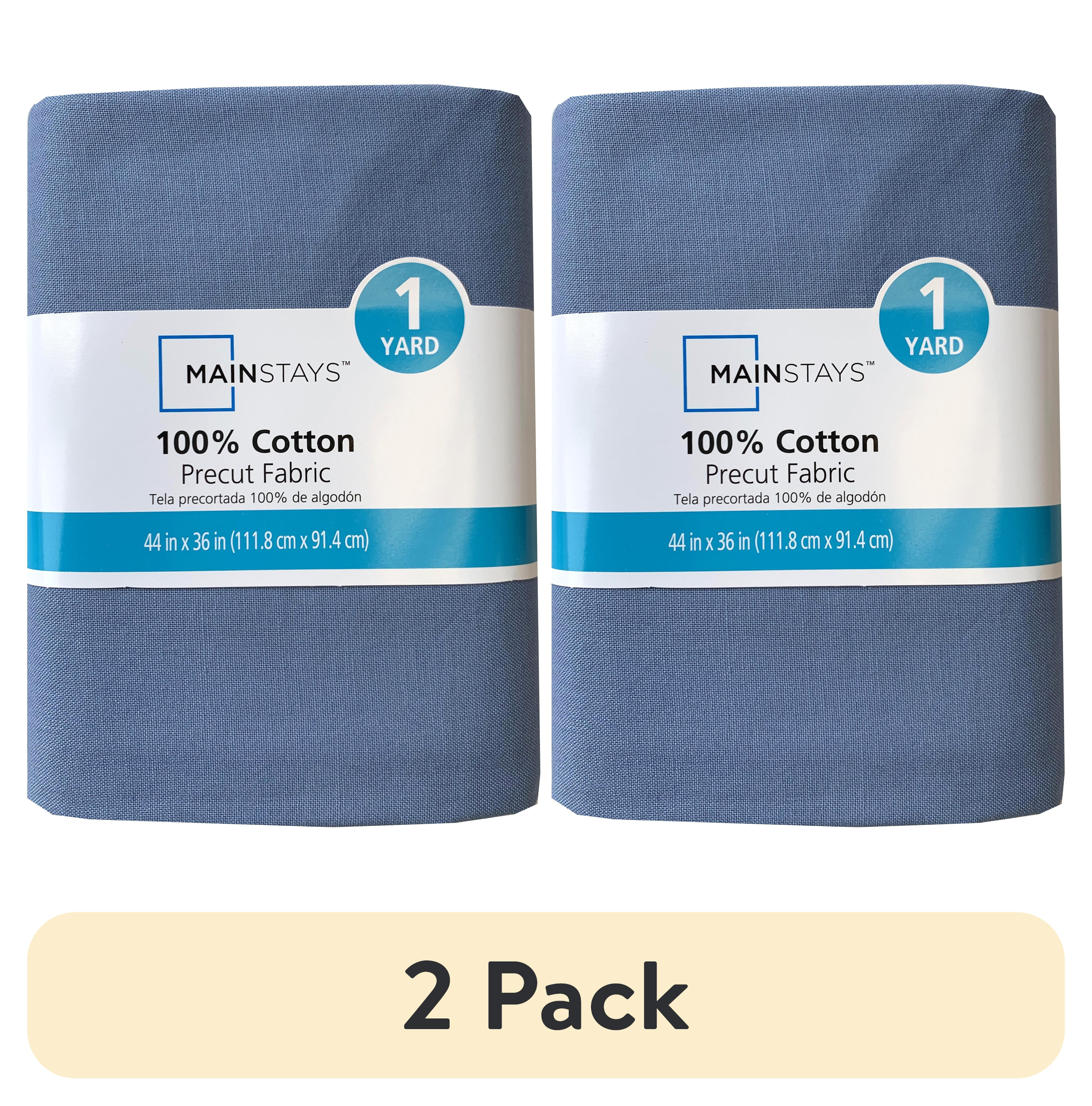 (2 pack) Mainstays Cotton 1 Yard Precut Fabric Solid Light Blue Color
