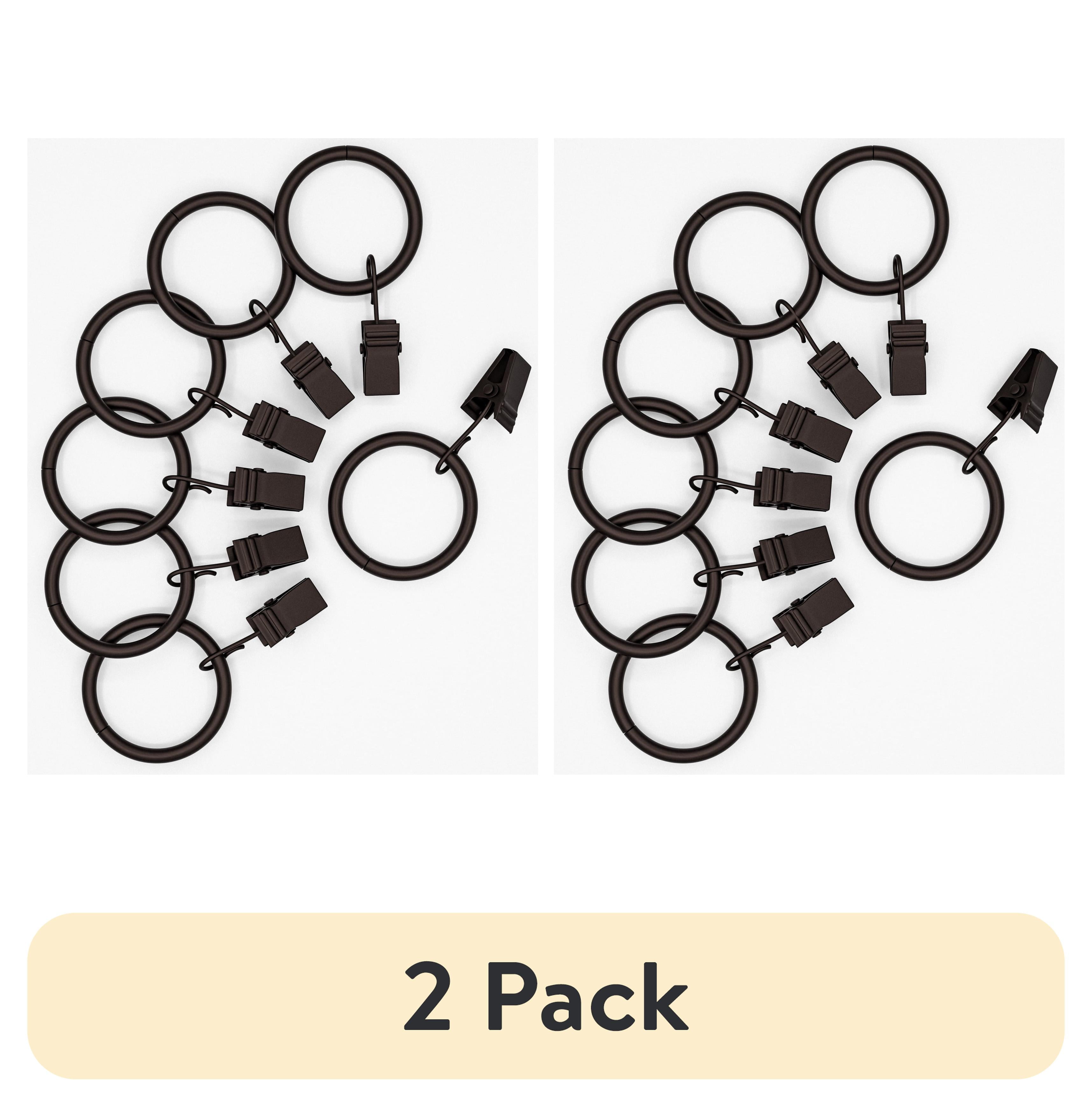 (2 pack) Mainstays 1" Bronze Curtain Clip Rings (7 pack)