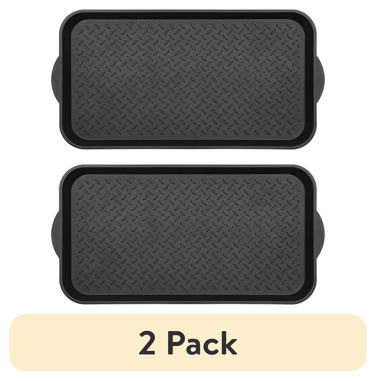 (2 pack) Mainstays Diamond Boot Tray, 15" x 29", Black