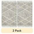 thumbnail interactive-video image 1 of (2 pack) Mainstays Diamond Microfiber Plush Non-Skid Indoor 30" x 45" Accent Rug with Fringe - Grey/Ivory, 1 of 13