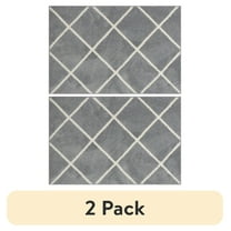 (2 pack) Mainstays Diamond Plush Grey Indoor 30" x 45" Accent Rug