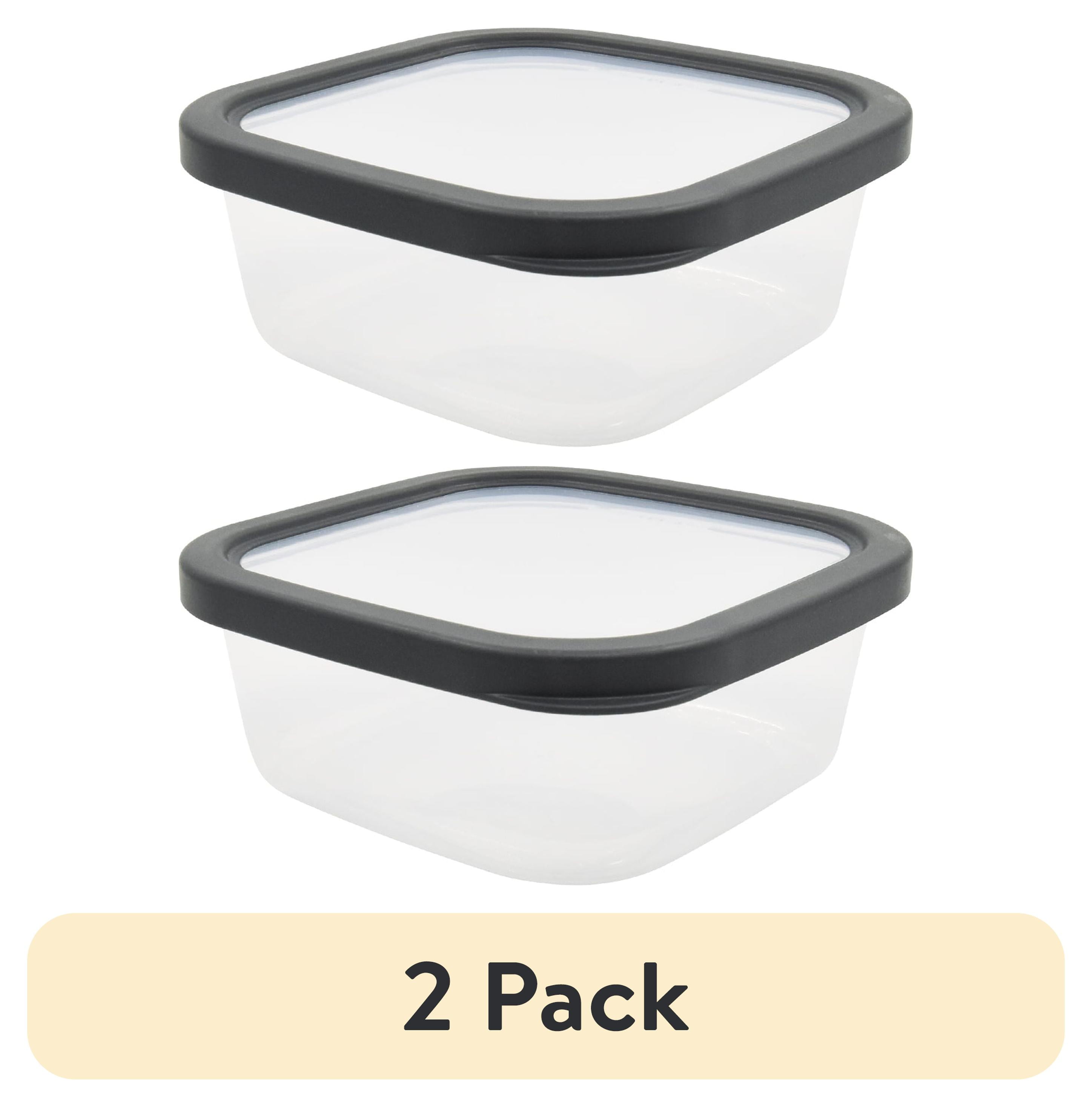 (2 pack) Mainstays Durable Food Storage Container Gray Plastic 4.96 Cup (2 Count)
