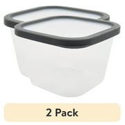 (1 pack) Mainstays Durable Food Storage Container Gray Plastic Durable Food Storage Container (2 Count)