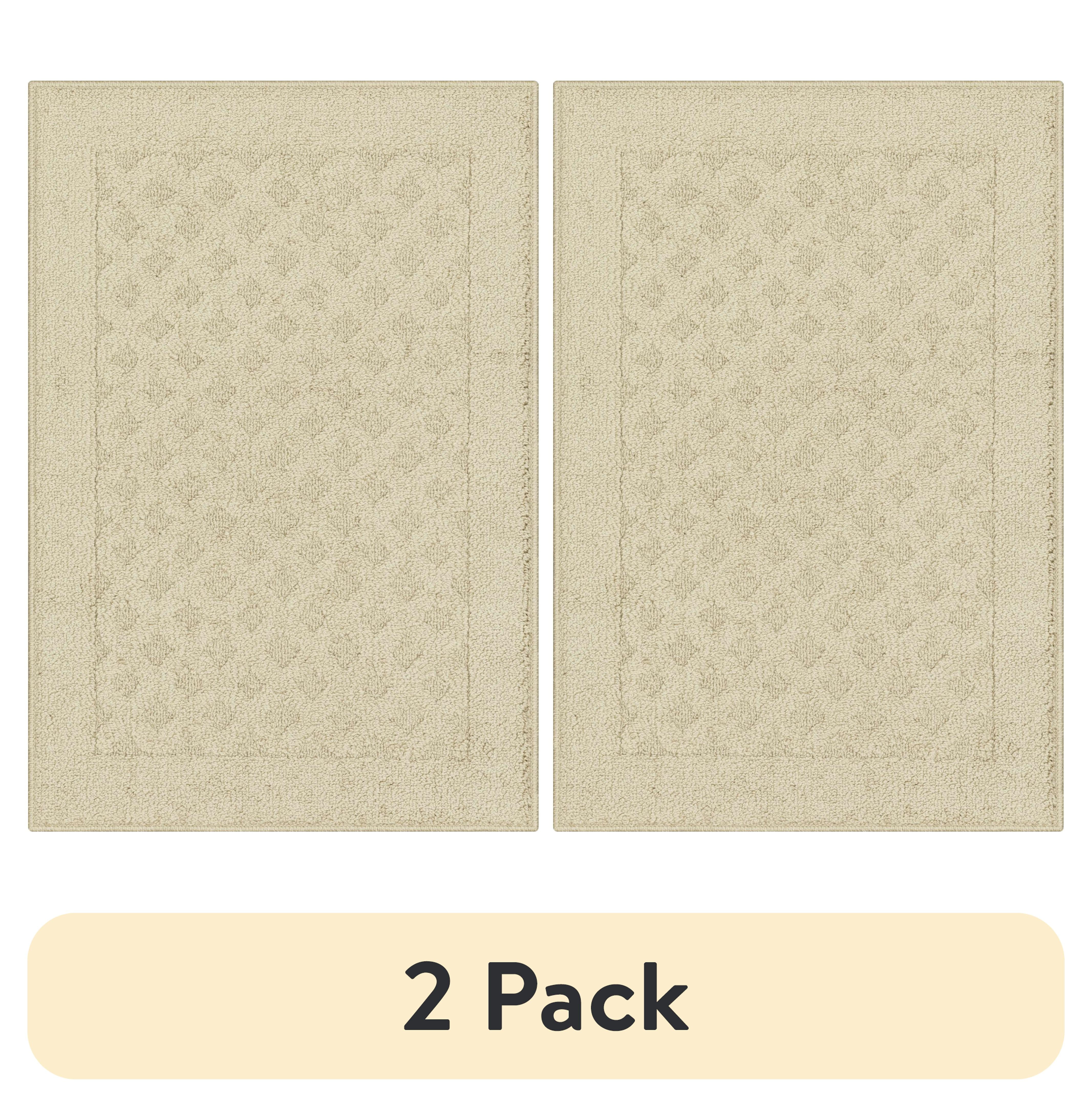 Beige Tufted Non-slip Rectangular Stain-resistant Accent Rug