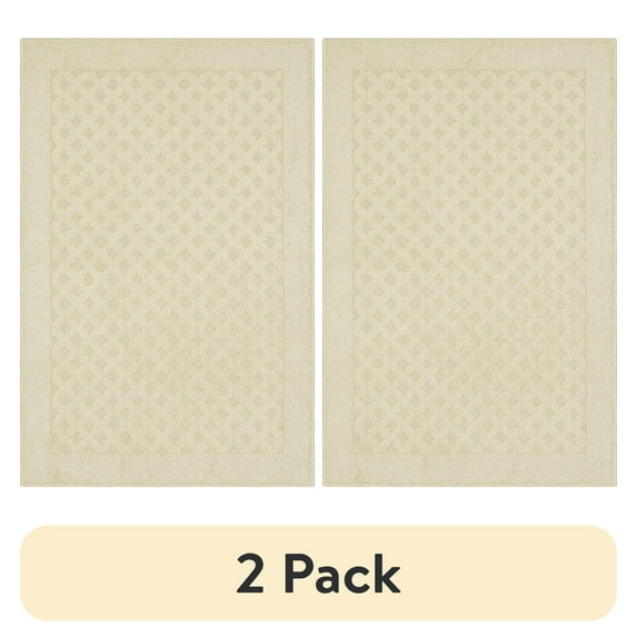 (2 pack) Mainstays Dylan Solid Diamond Indoor Accent Rug, Beige, Skid-Resistant, 2'6" x 3'10"