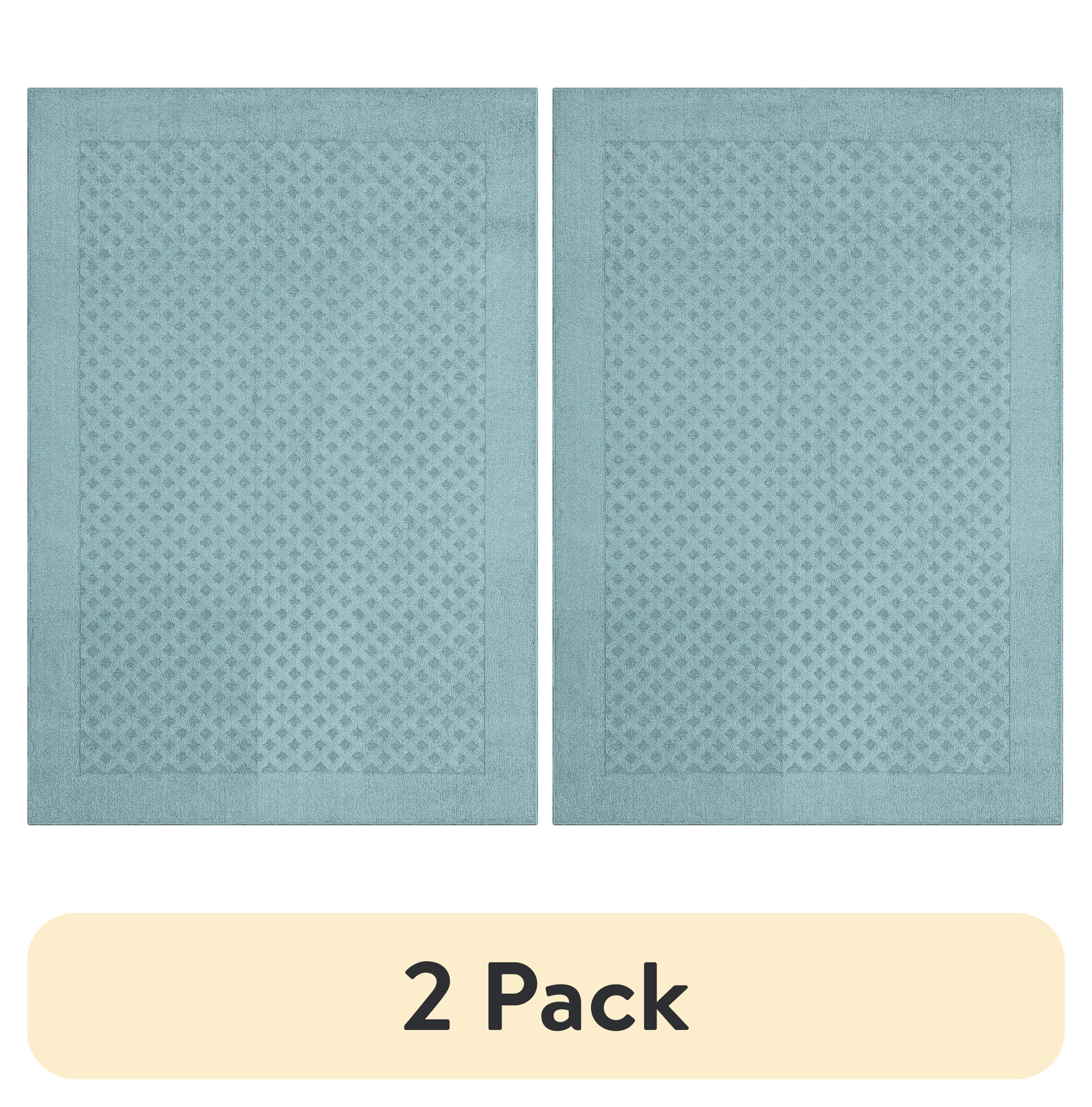 (2 pack) Mainstays Dylan Solid Diamond Olefin Blue Indoor Area Rug, 4 ft x 5 ft 4 in