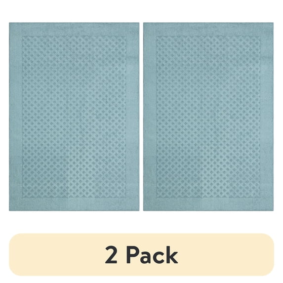 (2 pack) Mainstays Dylan Solid Diamond Olefin Blue Indoor Area Rug, 4' x 5'4"