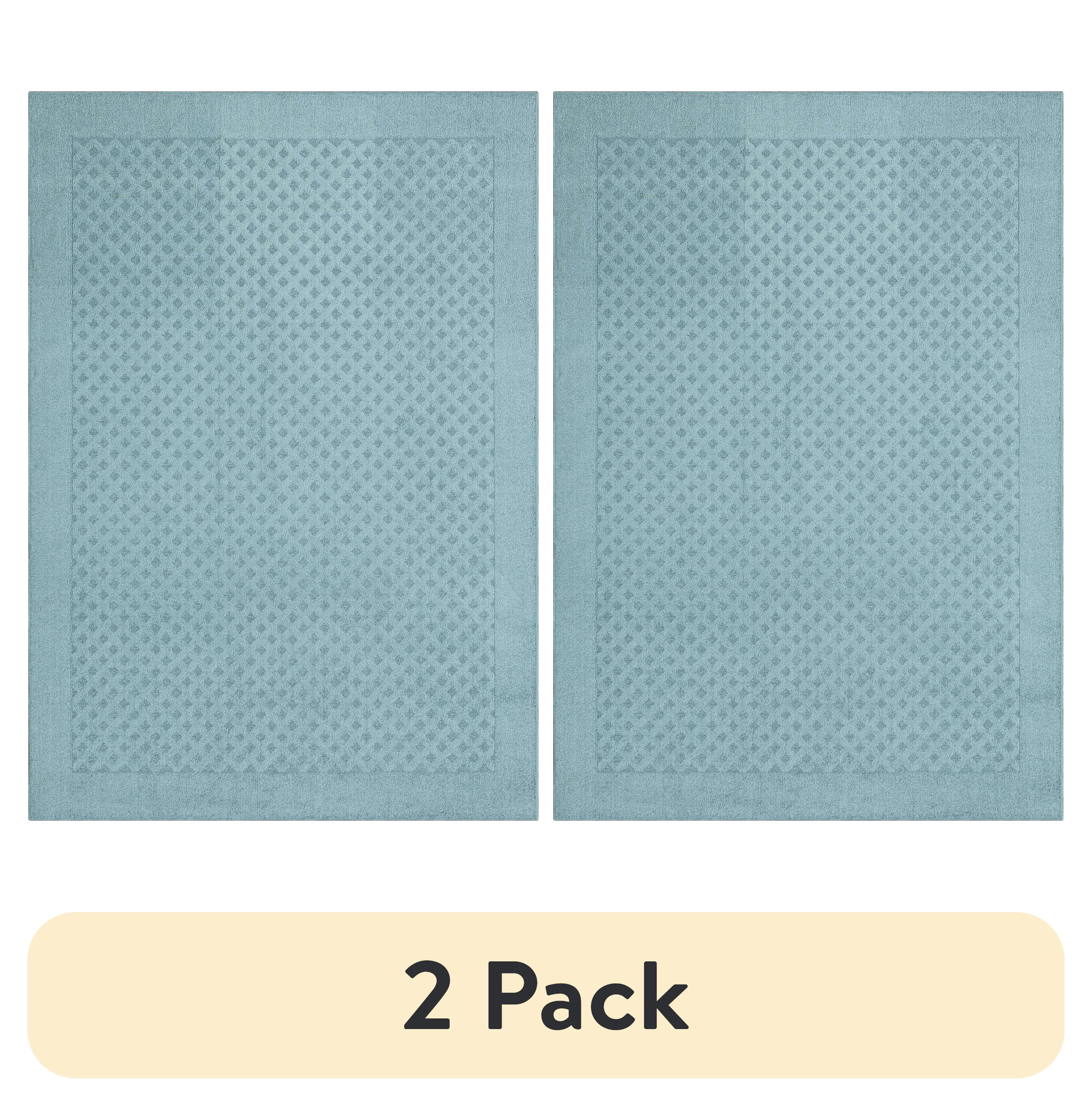 (2 pack) Mainstays Dylan Solid Diamond Olefin Blue Indoor Area Rug, 5' x 7'