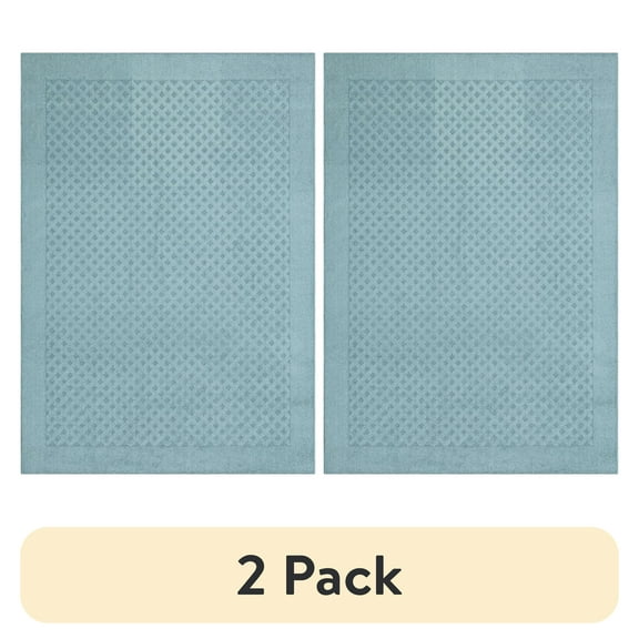 (2 pack) Mainstays Dylan Solid Diamond Olefin Blue Indoor Area Rug, 5' x 7'
