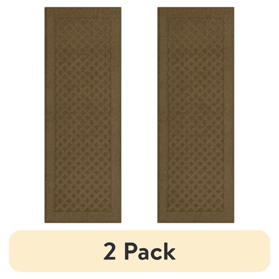 (2 pack) Mainstays Dylan Solid Diamond Indoor Runner Rug, Brown, 1'9"x5', Skid-Resistant
