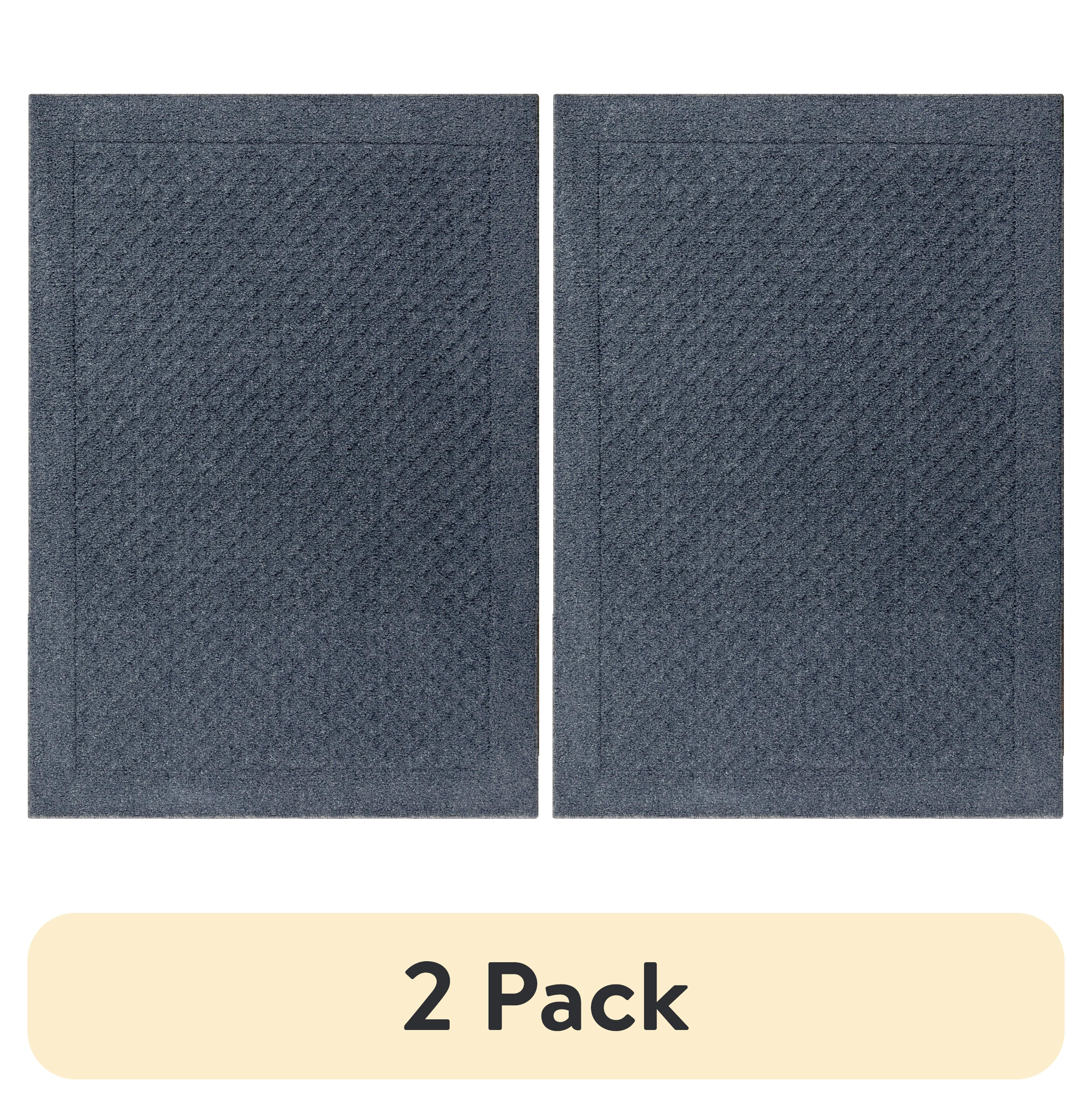 (1 pack) Mainstays Dylan Solid Diamond Olefin Navy Blue Indoor Area Rug, 4' x 5'4"