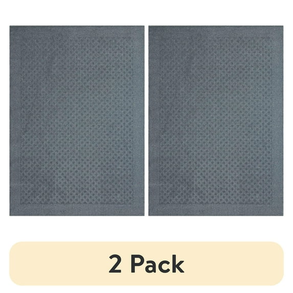 (2 pack) Mainstays Dylan Solid Diamond Olefin Navy Blue Indoor Area Rug, 5' x 7'