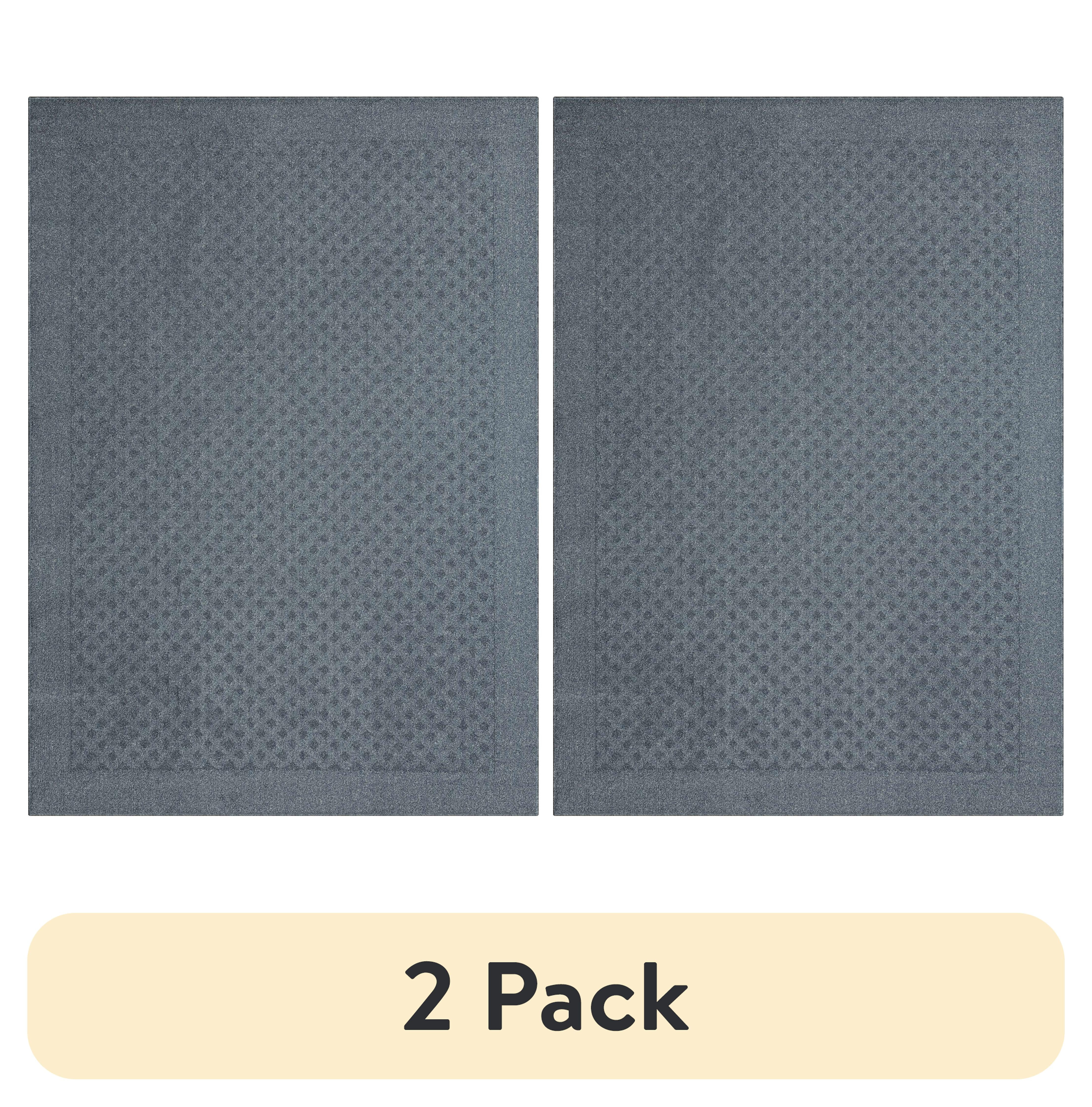 (2 pack) Mainstays Dylan Solid Diamond Olefin Navy Blue Indoor Area Rug, 7' x 10'