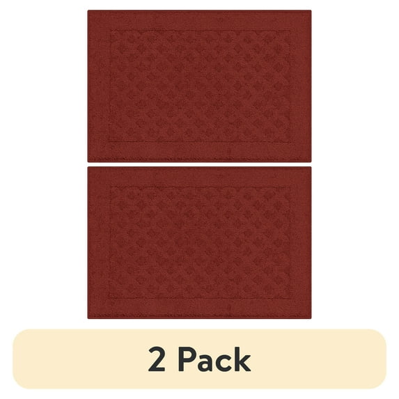 (2 pack) Mainstays Dylan Solid Diamond Olefin Red Indoor Accent Rug, 1'8"x2'6"