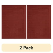 (2 pack) (2 pack) Mainstays Dylan Solid Diamond Olefin Red Indoor Area Rug, 5 ft x 7 ft