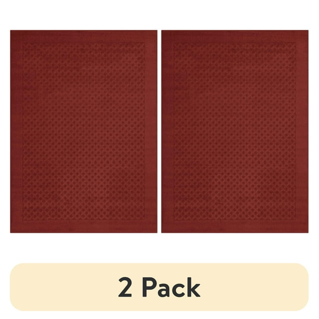 (2 pack) Mainstays Dylan Solid Diamond Olefin Red Indoor Area Rug, 5' x 7'