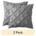 thumbnail image 1 of (2 pack) Mainstays Euro Microfiber Pintuck Pleat Pillow Sham, Grey, 26"x26", 1 of 6