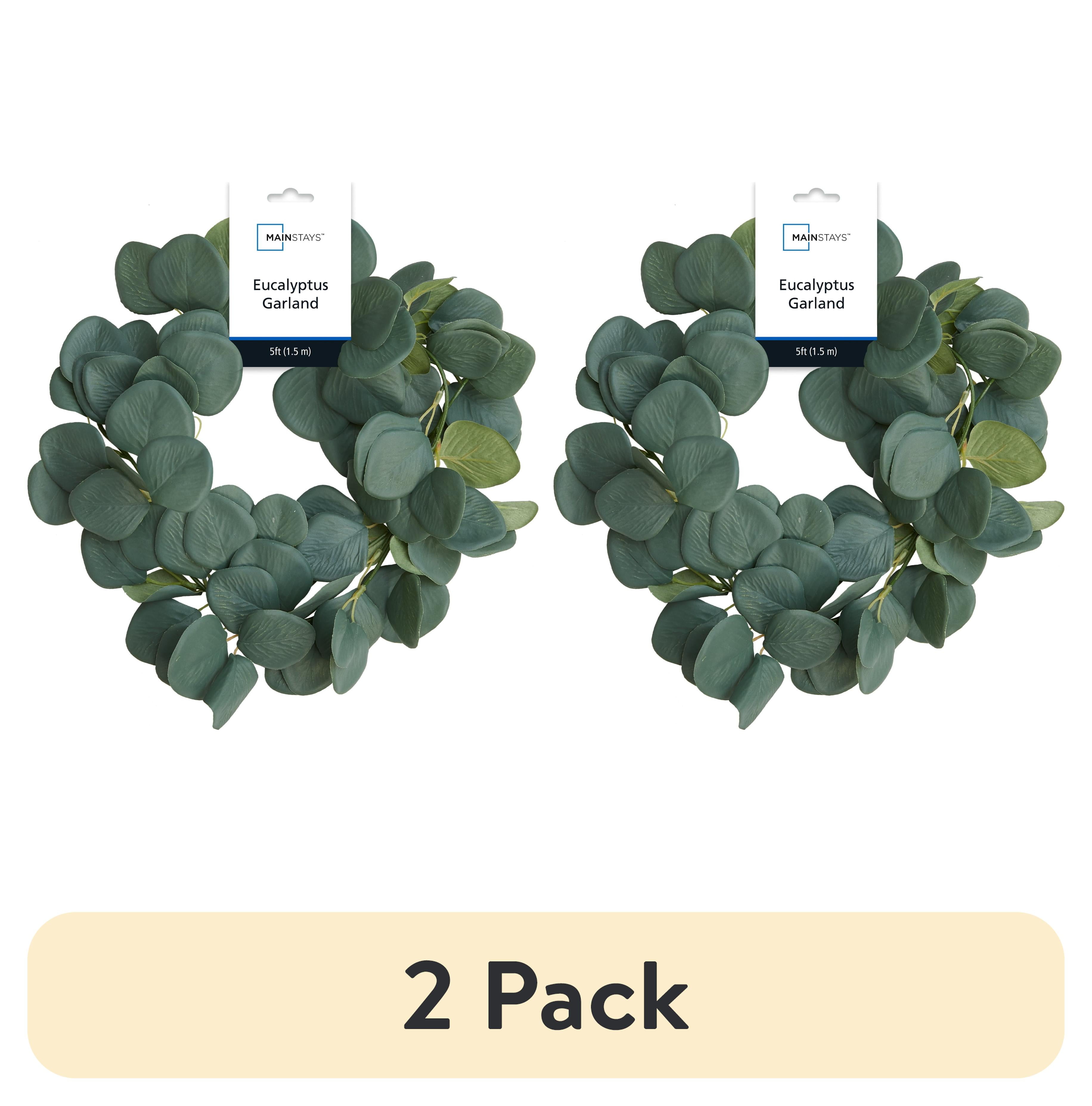 (2 pack) Mainstays Artificial Eucalyptus Garland 5 feet Green