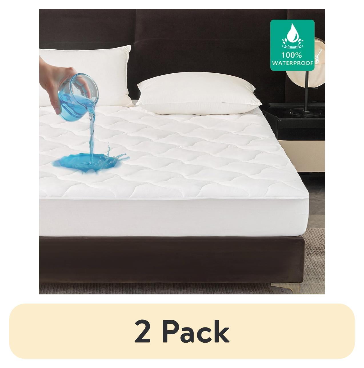 Queen Size White Waterproof Quilted Mattress Pad