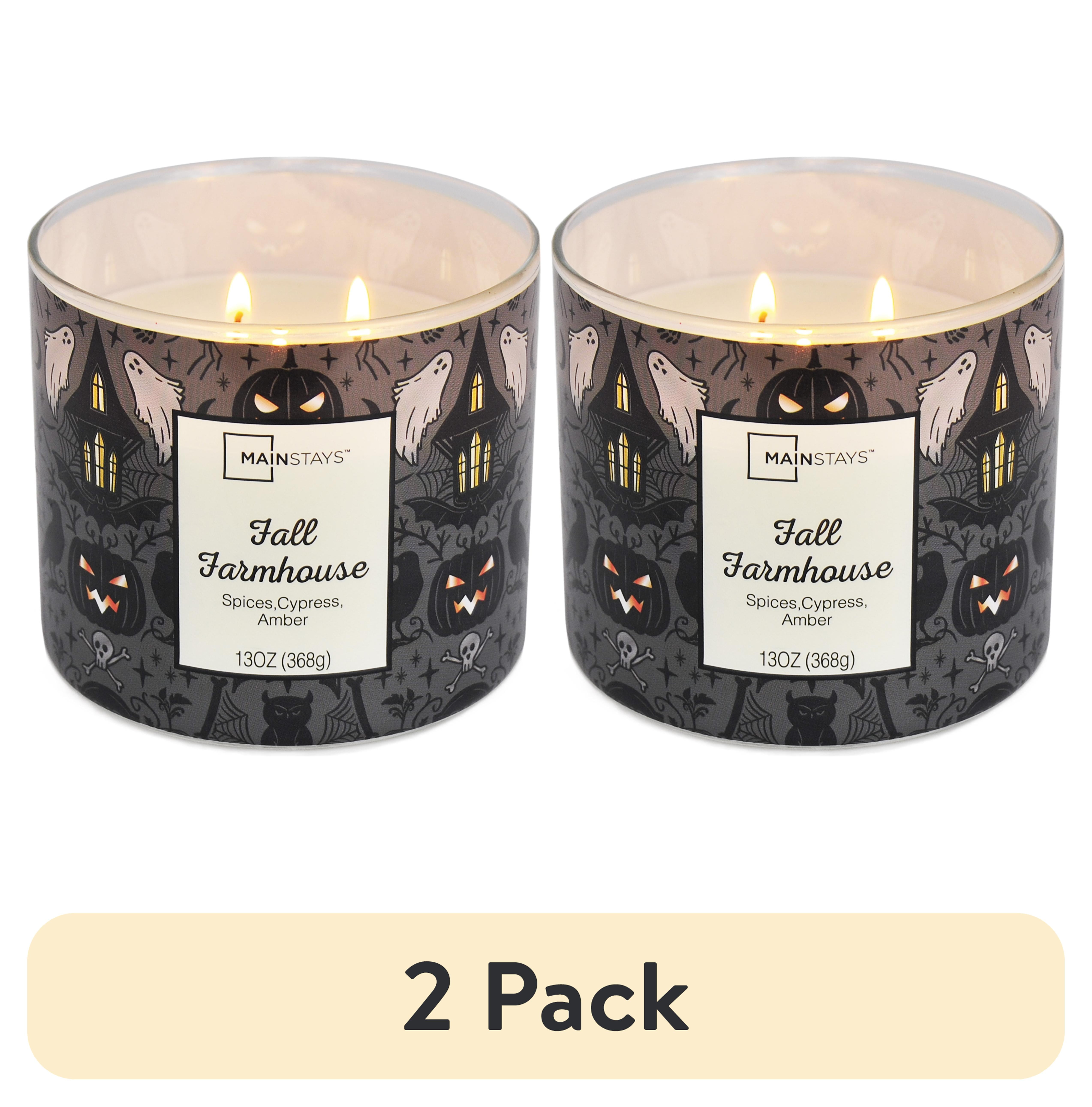 (2 pack) Mainstays Fall Farmhouse Halloween Candle, 13 ounce