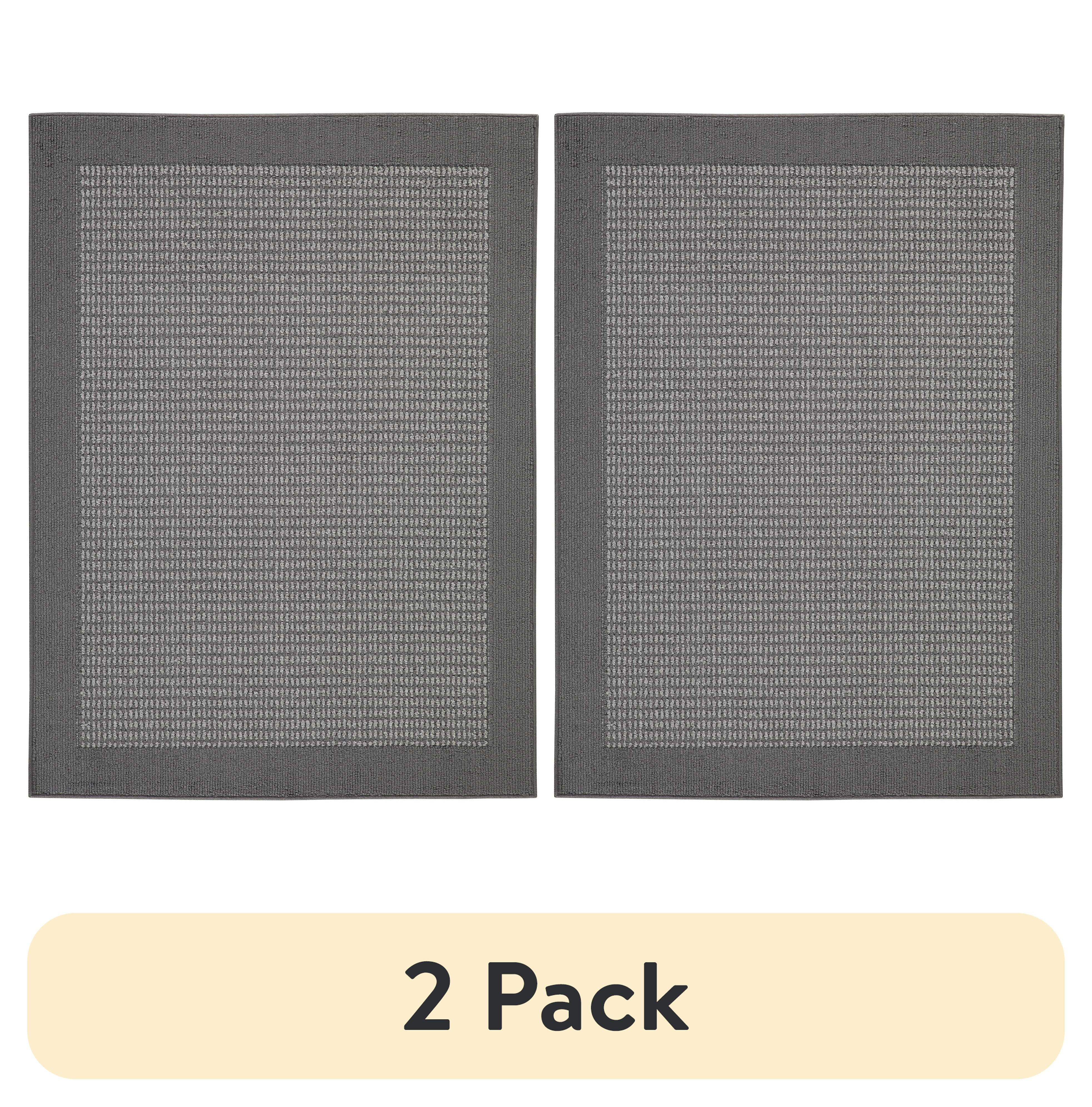 (2 pack) Mainstays Farmhouse Faux Sisal Olefin Indoor Area Rug with Gray Border, 4' x 5'4"