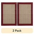 thumbnail interactive-video image 1 of (2 pack) Mainstays Farmhouse Faux Sisal Olefin Red Border Indoor Accent Rug, 2'6" x 3'10", 1 of 12