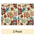 thumbnail image 1 of (2 pack) Mainstays Farmhouse Oversized Floral Cream Multicolor Indoor Area Rug, 4'x5'4", 1 of 10