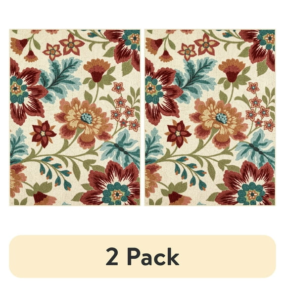 Mainstays Gray Floral Area Rug