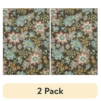 (2 pack) Mainstays Farmhouse Oversized Floral Gray Multicolor Indoor Living Room Area Rug, 7' x 10'