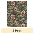 thumbnail image 1 of (2 pack) Mainstays Farmhouse Oversized Floral Teal Multicolor Indoor Accent Rug, 1'8"x2'10", 1 of 10