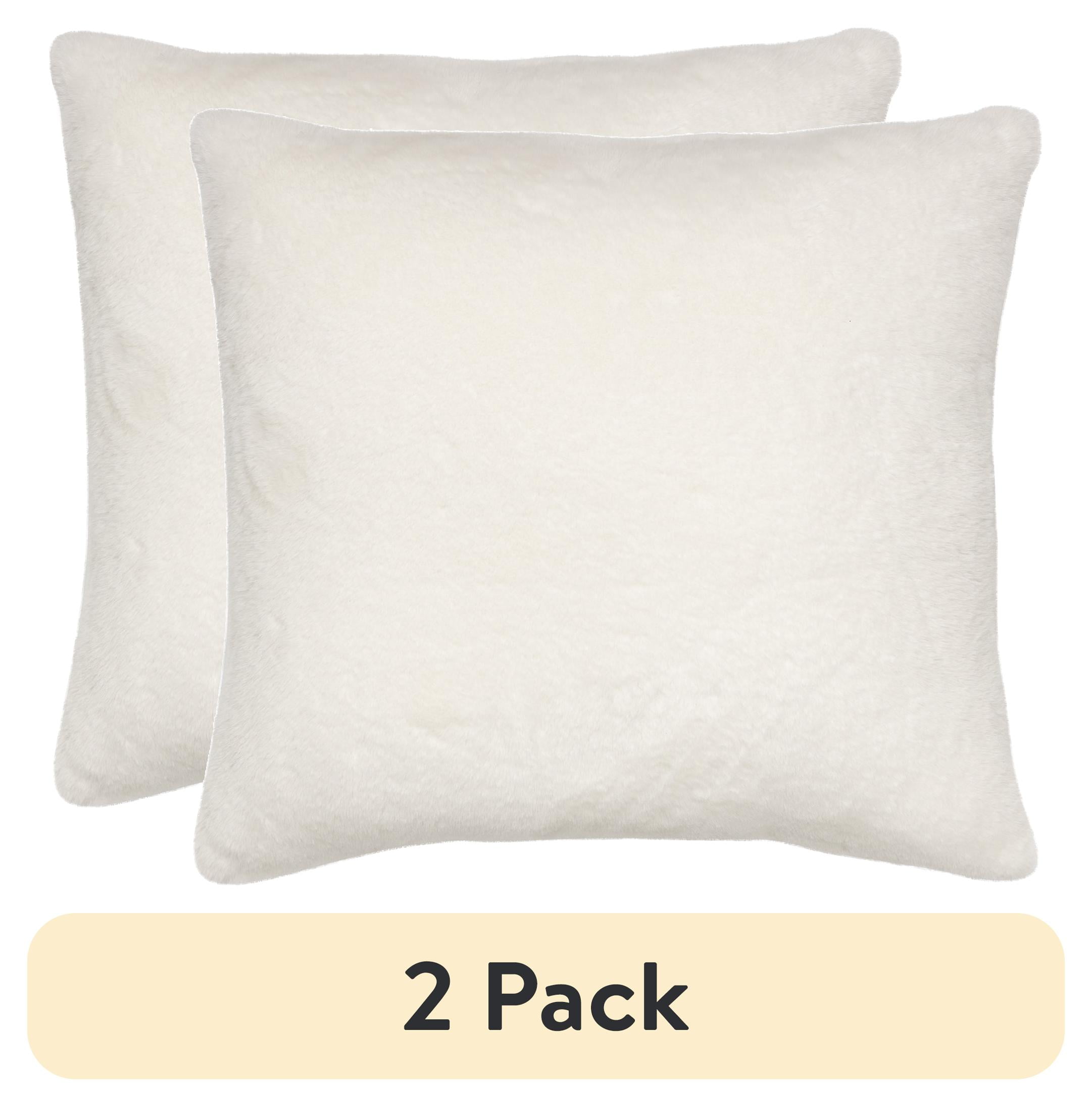 (2 pack) Mainstays Faux Rabbit Fur Throw Pillow 18"x18" Square