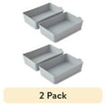 thumbnail interactive-video image 1 of (2 pack) Mainstays 2-Pack Flexible Drawer Storage Organizer Bins, Plastic Drawer Organizer Containers for Kitchen Drawer, Desk Drawer and Bathroom Drawer Organization, Gray, 1 of 13