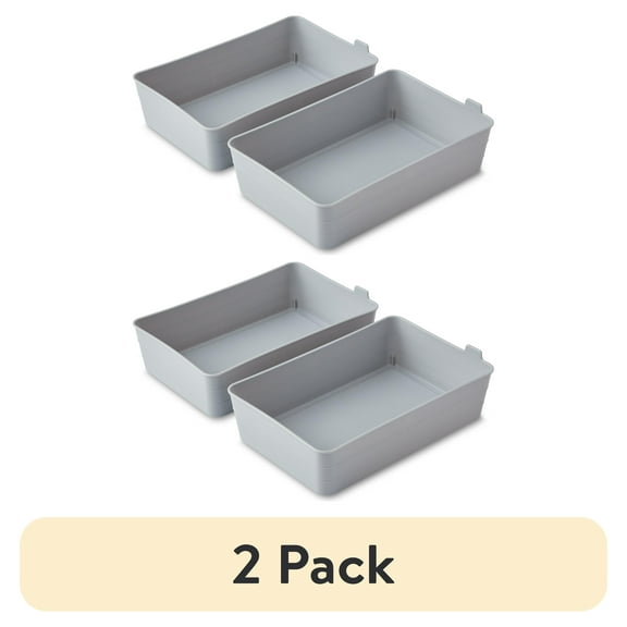 (2 pack) Mainstays Flexible Drawer Storage Organizers, Gray, 2 Pack
