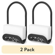(2 pack) Mainstays Plastic Kitchen Sink Caddy Organizer, Flexible Sink Storage Holder for Sponges, Dish Brush, Scrubbers and Soap, Black