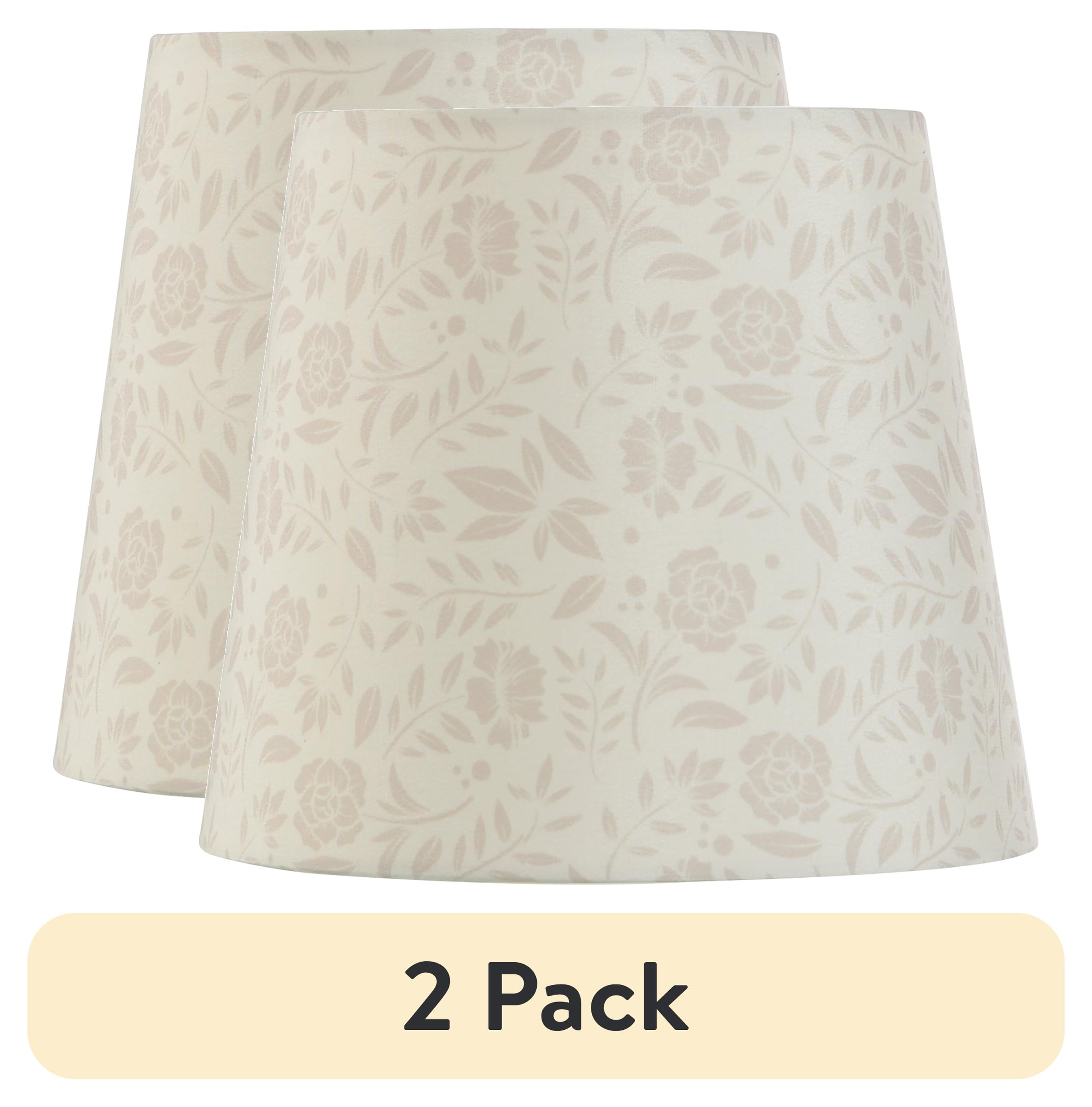 (2 pack) Mainstays Floral Accent Contemporary Polyester Lamp Shade, 8"L x 8"W x 7"H