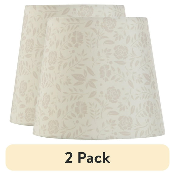 (2 pack) Mainstays Floral Accent Contemporary Polyester Lamp Shade, 8"L x 8"W x 7"H