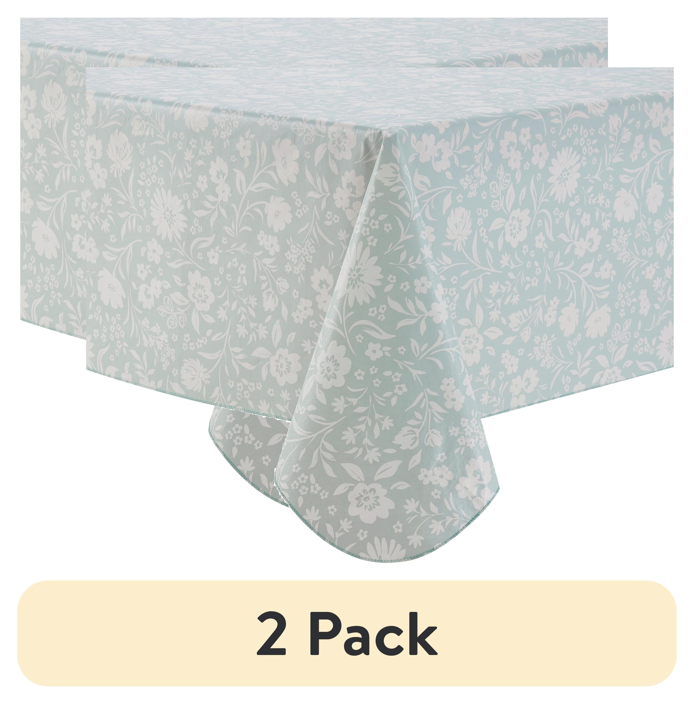 (2 pack) Mainstays Floral Print PEVA Tablecloth 60"x 102" Rectangle