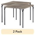 thumbnail interactive-video image 1 of (2 pack) Mainstays Folding Card Table, 34 in Square, Rustic Oak Walnut, 1 of 11