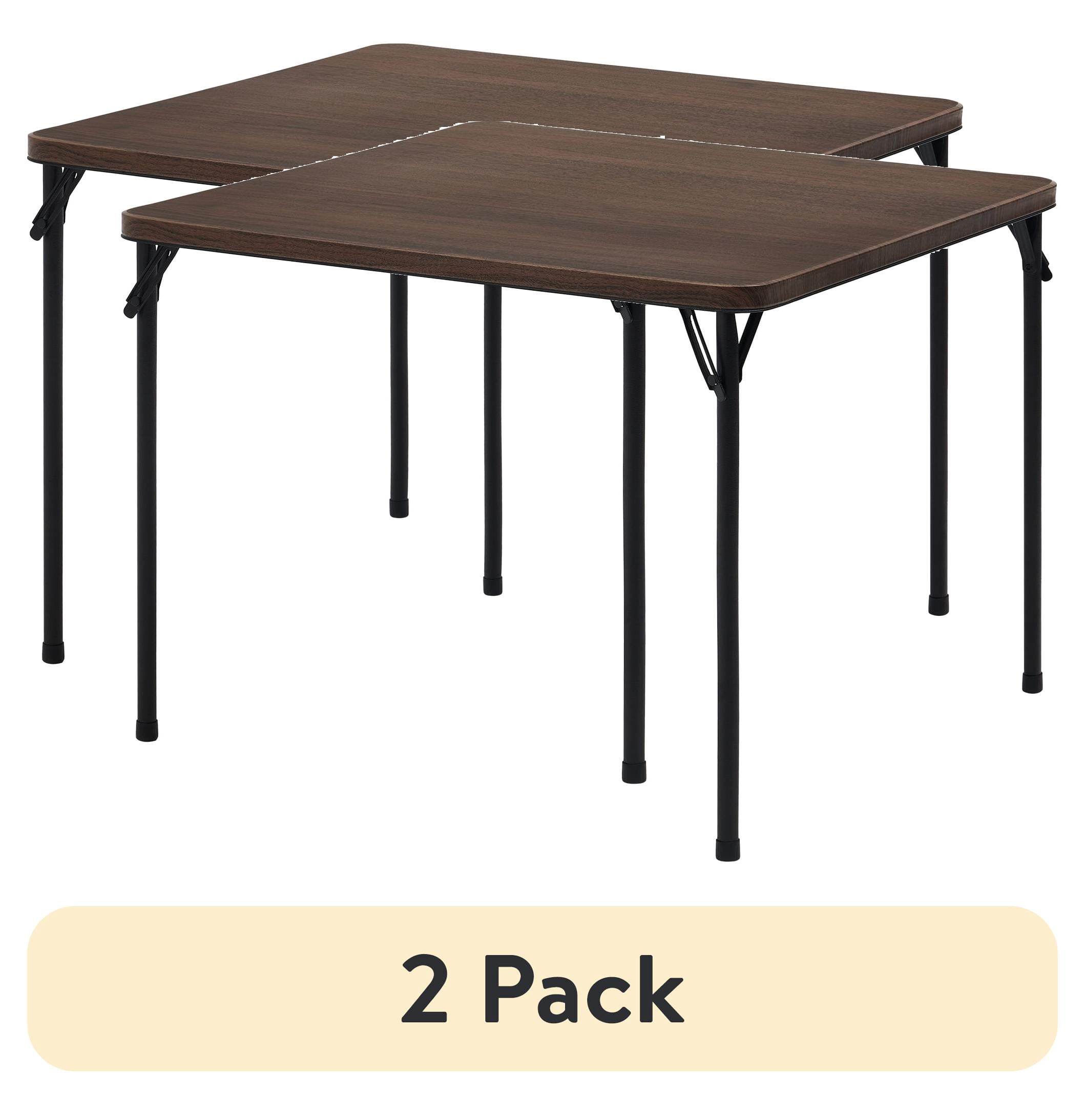 (2 pack) Mainstays Folding Card Table, 34 in x 34 in, Deep Walnut