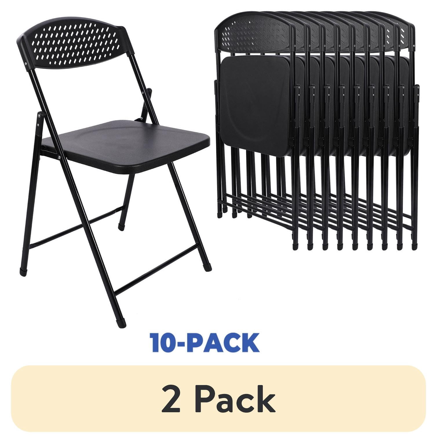(20 pack) Mainstays Folding Chairs, Light-weight, Black, Set of 10