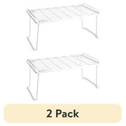 (2 pack) Mainstays Folding Metal Kitchen Pantry Organization Wire Shelf, White
